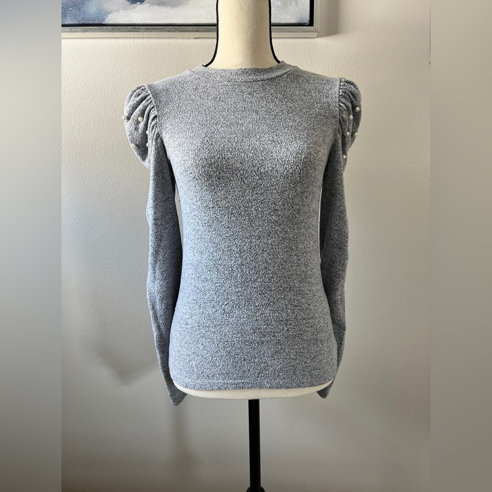 Zara Women’s Gray Balloon Sleeve Sweater Size S